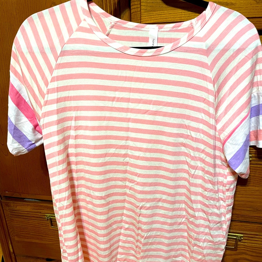 Boutique - Honey Me - Pink striped tee
